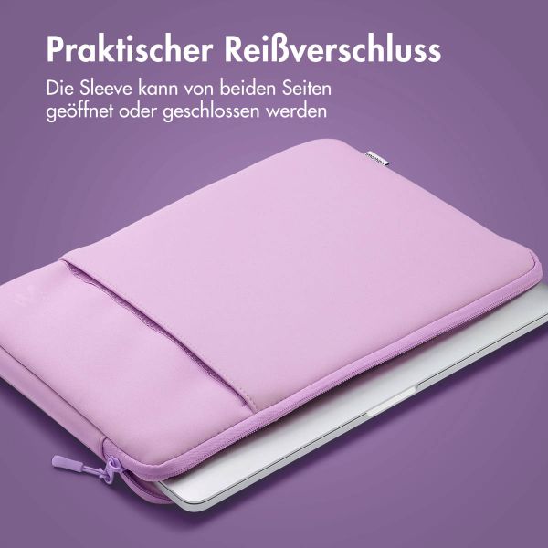 imoshion Laptop Hülle 15-16 Zoll - Laptop Sleeve mit Fach - Lavender Lilac