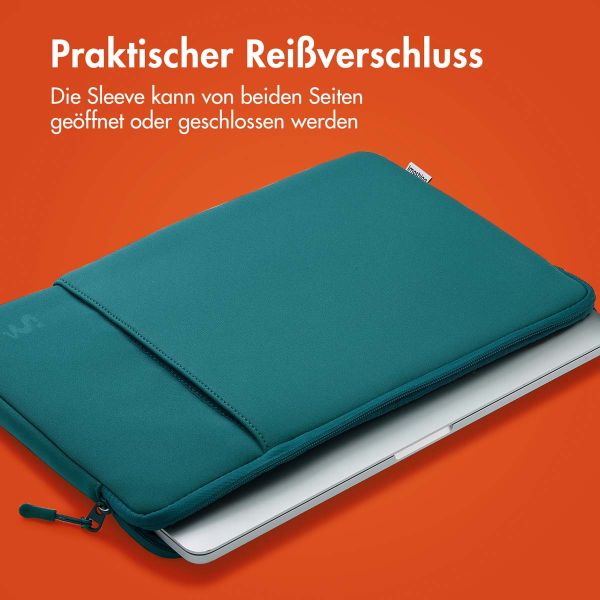 imoshion Laptop Hülle 13 Zoll - Laptop Sleeve mit Fach - Petrol Green