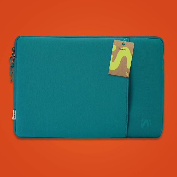 imoshion Laptop Hülle 15-16 Zoll - Laptop Sleeve mit Fach - Petrol Green