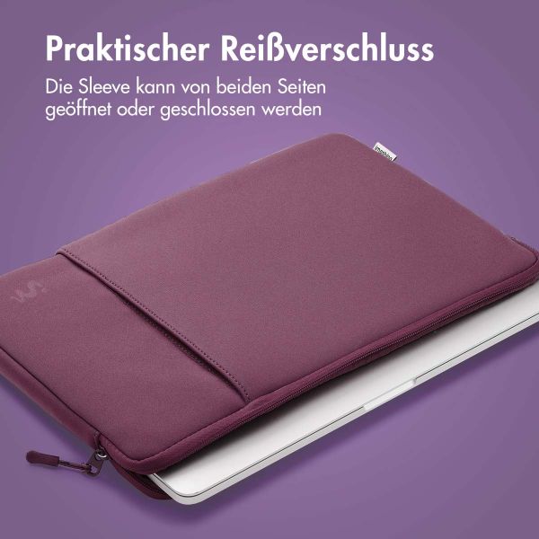 imoshion Laptop Hülle 15-16 Zoll - Laptop Sleeve mit Fach - Royal Plum