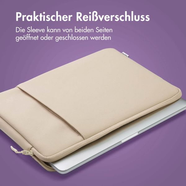 imoshion Laptop Hülle 13 Zoll - Laptop Sleeve mit Fach - Sandstone