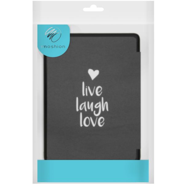 imoshion Design Slim Hard Sleepcover mit Stand für das Kobo Libra 2 / Tolino Vision 6 - Live Laugh Love