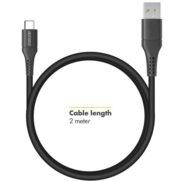 Accezz USB-C auf USB-Kabel für das Samsung Galaxy A13 (4G) - 2 m - Schwarz