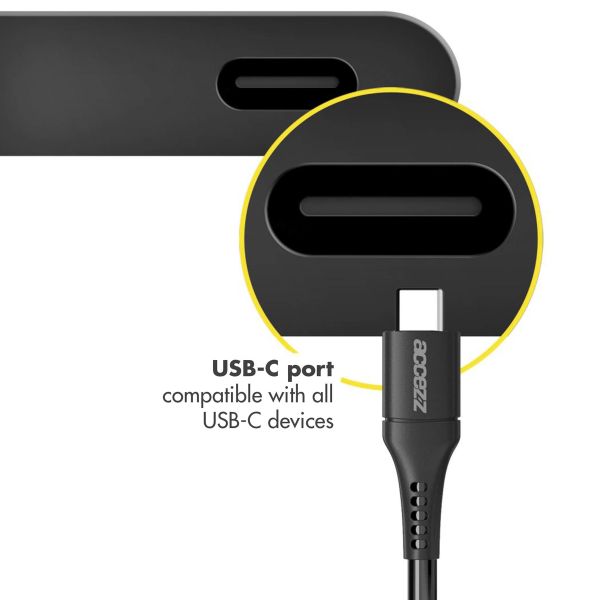 Accezz USB-C auf USB-C-Kabel für das iPhone 15 Plus - 0,2 m - Schwarz