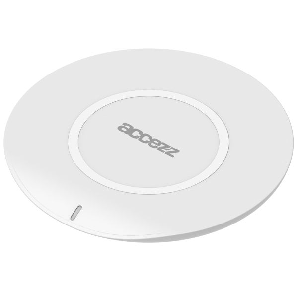 Accezz Qi Soft Touch Wireless Charger für das iPhone 15 Pro - Kabelloses Ladegerät - 10 Watt - Weiß