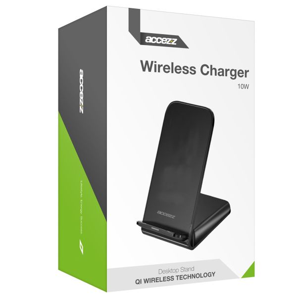 Accezz Qi Desk Wireless Charger für das iPhone 15 Pro - Kabelloses Ladegerät - 10 Watt - Schwarz