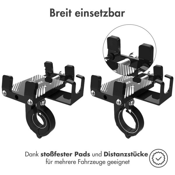 Accezz Handyhalterung Fahrrad für das iPhone 11 Pro Max - verstellbar - universell - Aluminium - schwarz