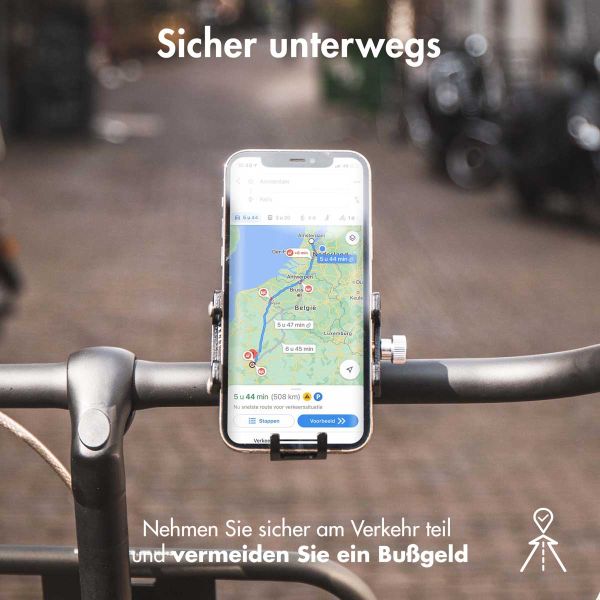 Accezz Handyhalterung Fahrrad für das iPhone 11 Pro - verstellbar - universell - Aluminium - schwarz