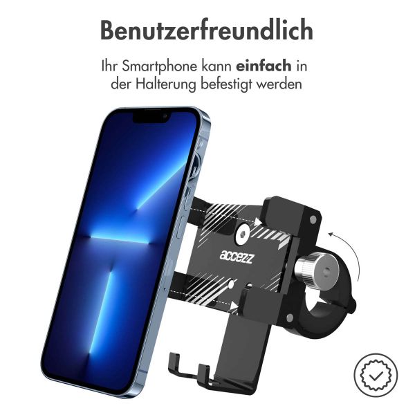 Accezz Handyhalterung Fahrrad für das iPhone 11 Pro Max - verstellbar - universell - Aluminium - schwarz