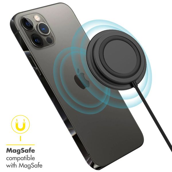 Accezz MagSafe Wireless Charger auf USB-C-Kabel für das iPhone 15 - MagSafe Ladegerät - Rutschfest - Schwarz