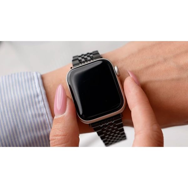 Burga Edelstahlarmband für das Apple Watch Series 1-9 / SE - 38/40/41 mm / Series 10 - 42 mm - Chic Royal - Schwarz