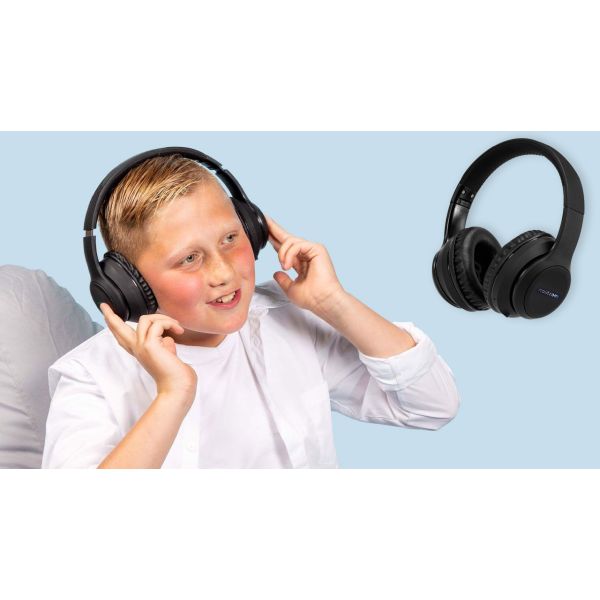 imoshion Kids LED Light Bluetooth-Kopfhörer - Kinderkopfhörer - Kabelloser Kopfhörer + AUX-Kabel - Schwarz