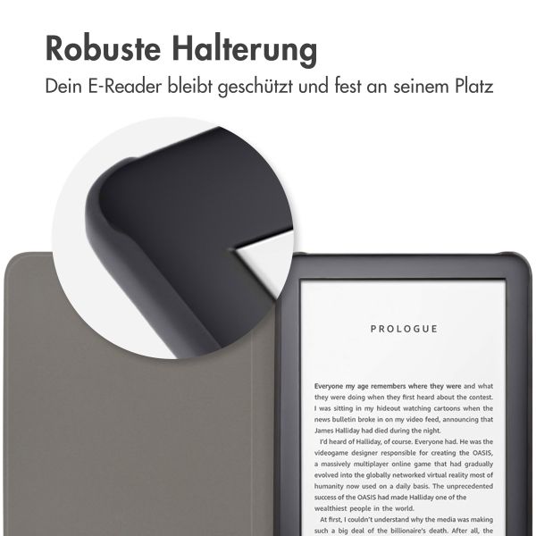 iMoshion Design Slim Hard Case Sleepcover für das Amazon Kindle (2022) 11th gen - Black Marble