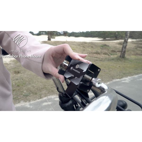 imoshion Handyhalterung für das Fahrrad – Verstellbar – Universell – Aluminium – Schwarz