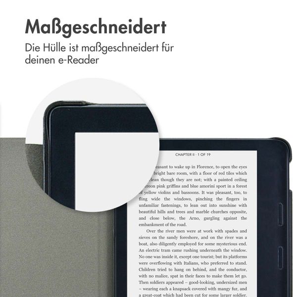 imoshion Canvas Sleepcover Klapphülle mit Stand für das Kobo Libra 2 / Tolino Vision 6 - Glitter Schwarz