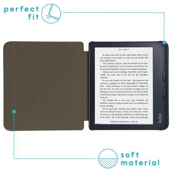 imoshion Design Slim Hard Sleepcover mit Stand für das Kobo Libra 2 / Tolino Vision 6 - Black Graphic