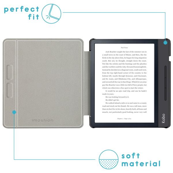 imoshion Slim Hard Case Sleepcover mit Stand für das Kobo Libra H2O - Hellblau