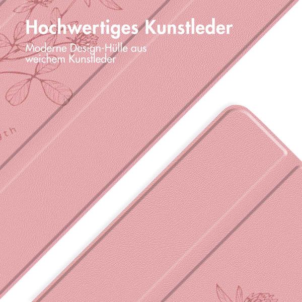 imoshion Design Trifold Klapphülle für das Samsung Galaxy Tab S9 11.0 Zoll - Floral Pink