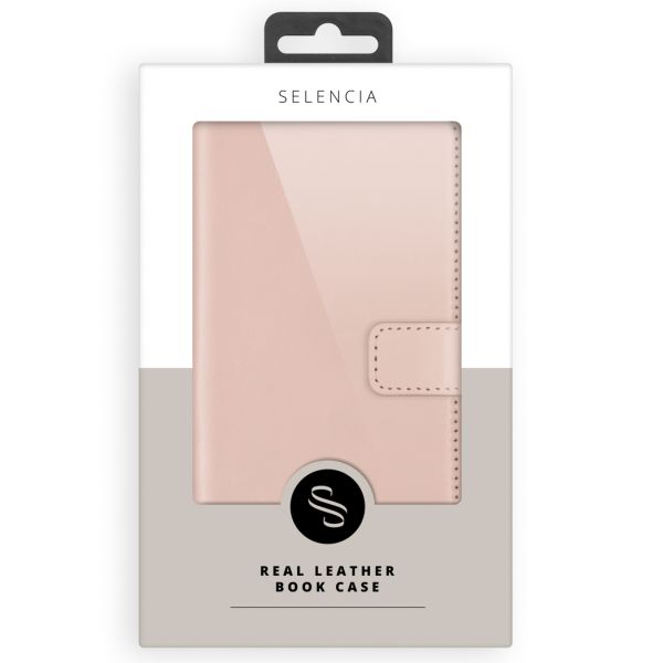 Selencia Echtleder Klapphülle für das iPhone 16 - Dusty Pink