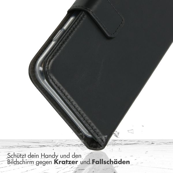 Selencia Echtleder Klapphülle für das iPhone 13 Pro Max - Schwarz