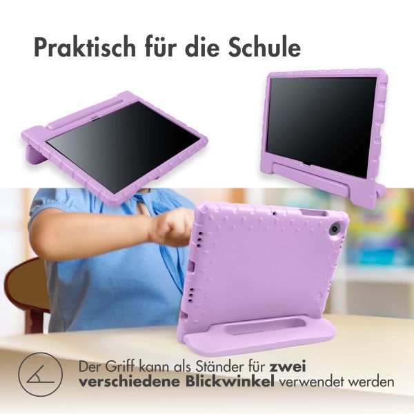 imoshion Schutzhülle mit Handgriff kindersicher für das Samsung Galaxy Tab S9 11.0 Zoll / Tab S9 FE 10.9 Zoll - Lila