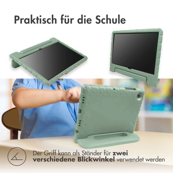 imoshion Schutzhülle mit Handgriff kindersicher für das Samsung Galaxy Tab A9 8.7 Zoll - Olive Green