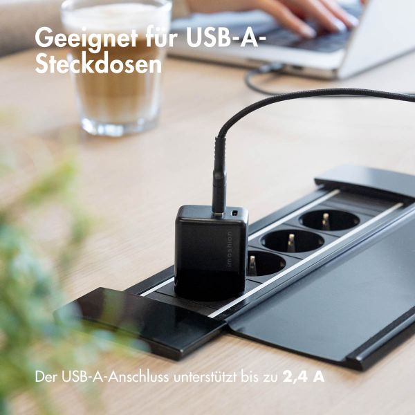 imoshion Braided USB-C-zu-USB Kabel für das iPhone 15 Plus - 1 Meter - Schwarz
