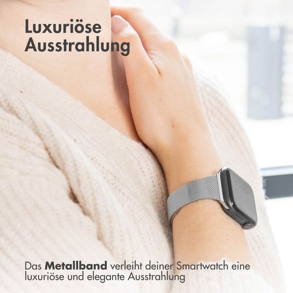 imoshion Mailändische Faltarmband für das Apple Watch Series 1-10 / SE / Ultra (2) - 42/44/45/46/49 mm - Silber