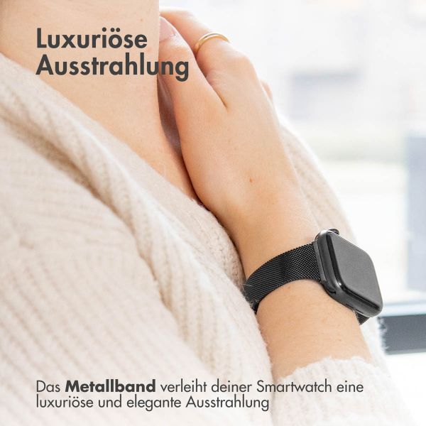 imoshion Mailändische Faltarmband für das Apple Watch Series 1-10 / SE / Ultra (2) - 42/44/45/46/49 mm - Schwarz