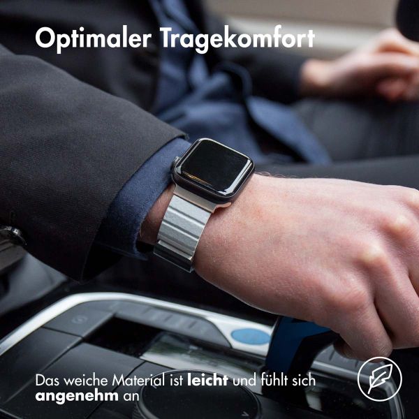 imoshion Magnetlederarmband für das Apple Watch Series 1-9 / SE - 38/40/41 mm / Series 10 - 42 mm - Weiß