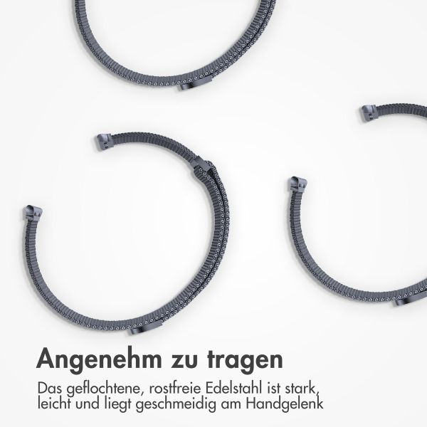 imoshion Mailändische Magnetarmband für die Apple Watch Series 1-10 / SE / Ultra (2) - 42/44/45/46/49 mm - Größe M - Grau