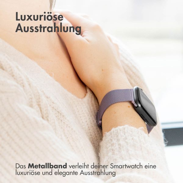 imoshion Mailändische Magnetarmband für die Apple Watch Series 1-10 / SE / Ultra (2) - 42/44/45/46/49 mm - Größe M - Violett