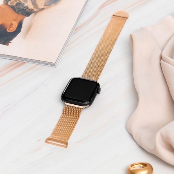 imoshion Mailändische Magnetarmband für die Apple Watch Series 1-10 / SE / Ultra (2) - 42/44/45/46/49 mm - Größe S - Rose Gold