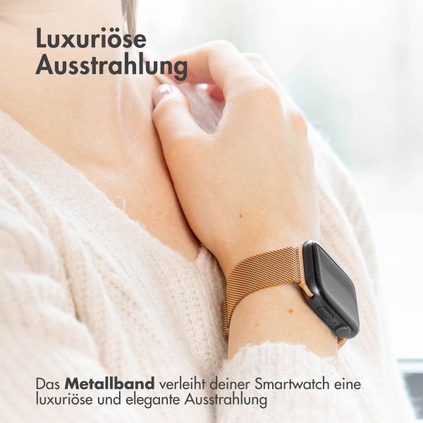 imoshion Mailändische Magnetarmband für die Apple Watch Series 1-10 / SE / Ultra (2) - 42/44/45/46/49 mm - Größe S - Rose Gold