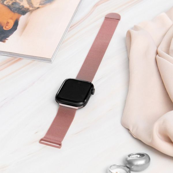 imoshion Mailändische Magnetarmband für die Apple Watch Series 1-10 / SE / Ultra (2) - 42/44/45/46/49 mm - Größe S - Rosa