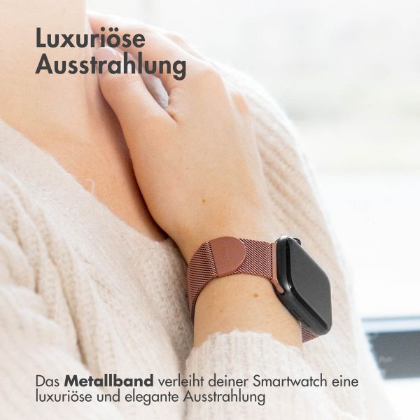 imoshion Mailändische Magnetarmband für die Apple Watch Series 1-10 / SE / Ultra (2) - 42/44/45/46/49 mm - Größe M - Rosa