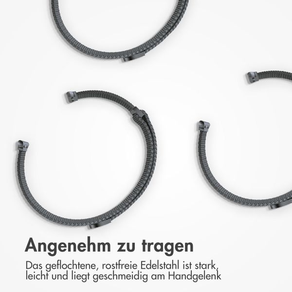 imoshion Mailändische Magnetarmband für die Apple Watch Series 1-10 / SE / Ultra (2) - 42/44/45/46/49 mm - Größe M - Space Gray