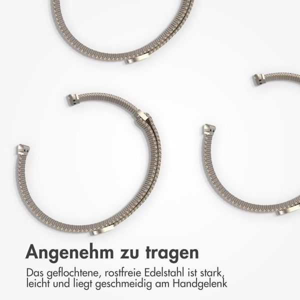 imoshion Mailändische Magnetarmband für die Apple Watch Series 1-10 / SE / Ultra (2) - 42/44/45/46/49 mm - Größe S - Starlight