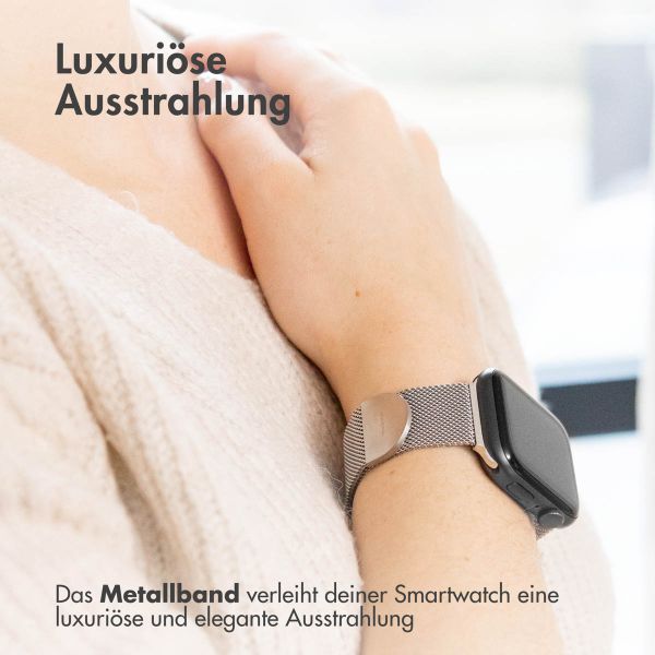 imoshion Mailändische Magnetarmband für die Apple Watch Series 1-10 / SE / Ultra (2) - 42/44/45/46/49 mm - Größe S - Silber