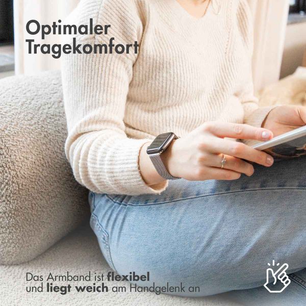 imoshion Mailändische Magnetarmband für die Apple Watch Series 1-10 / SE / Ultra (2) - 42/44/45/46/49 mm - Größe S - Silber