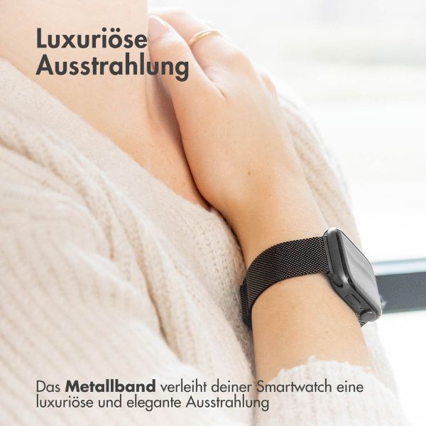 imoshion Mailändische Magnetarmband für die Apple Watch Series 1-9 / SE - 38/40/41 mm / Series 10 - 42 mm - Größe M - Schwarz