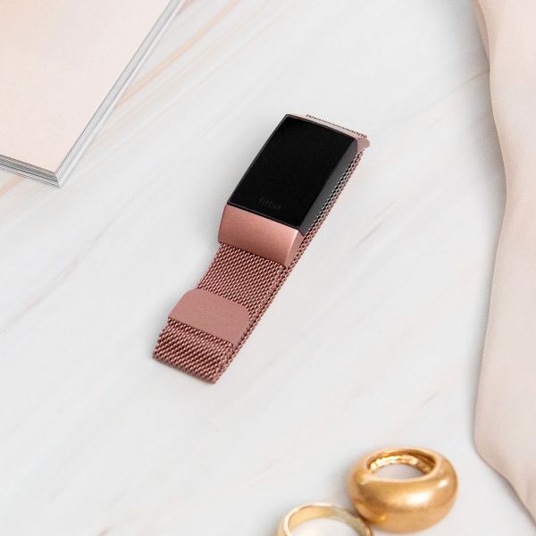 imoshion Mailändische Magnetarmband für das Fitbit Charge 3 / 4 - Rosa