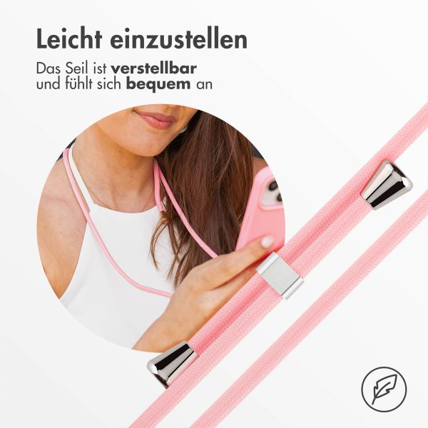 imoshion Silikonhülle mit Band für das iPhone 16 - Rosa