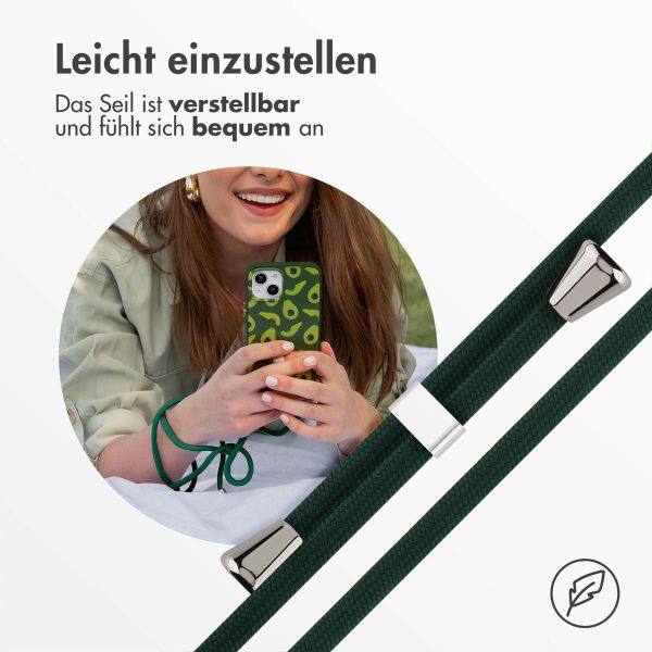 imoshion Silikonhülle design mit Band für das iPhone SE (2022 / 2020) / 8 / 7 - Avocado Green
