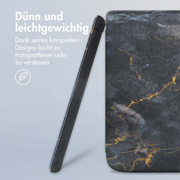 imoshion Design Slim Soft Case Sleepcover für das Kobo Clara 2E / Tolino Shine 4 - Black Marble