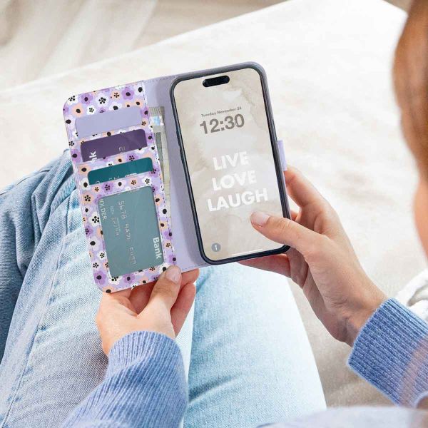 imoshion ﻿Design Klapphülle für das Samsung Galaxy A53 - Purple Flowers
