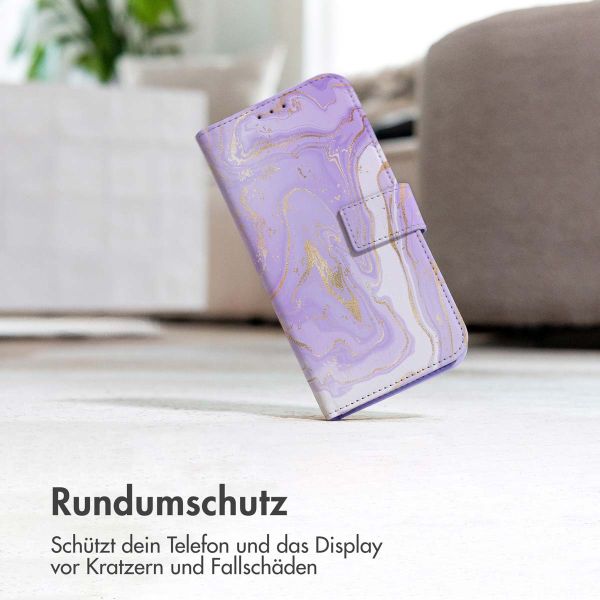 imoshion ﻿Design Klapphülle für das iPhone SE (2022 / 2020) / 8 / 7 / 6(s) - Purple Marble