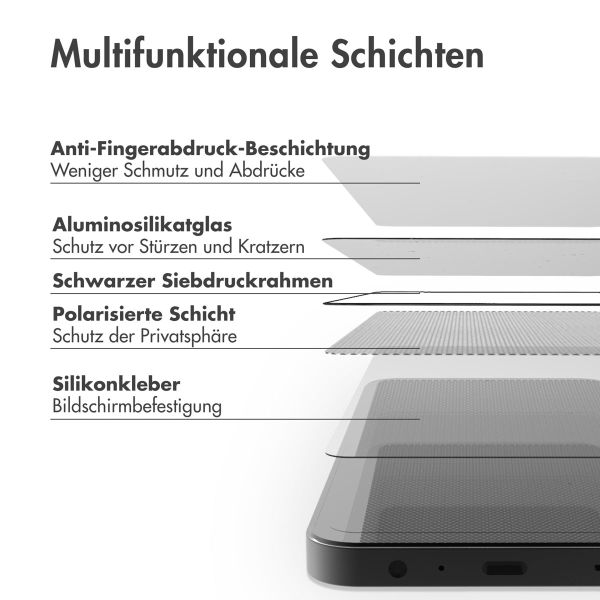 Accezz Privacy Displayschutz aus gehärtetem Glas für das iPhone 14 Pro Max / 15 Plus / 16 Plus