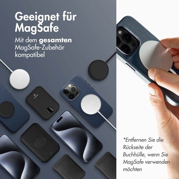 Accezz 2-in-1 Klapphülle aus Leder mit MagSafe für das iPhone 16 Pro Max - Nightfall Blue