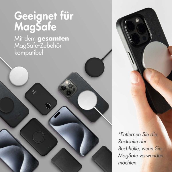 Accezz 2-in-1 Klapphülle aus Leder mit MagSafe für das Samsung Galaxy S24 Ultra - Onyx Black